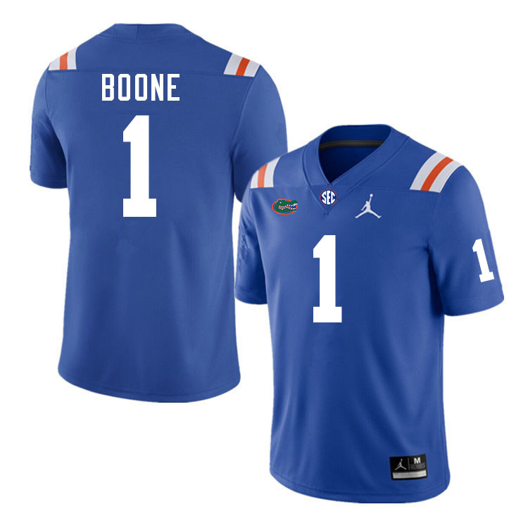 Men #1 Justus Boone Florida Gators College Football Jerseys Stitched-Throwback